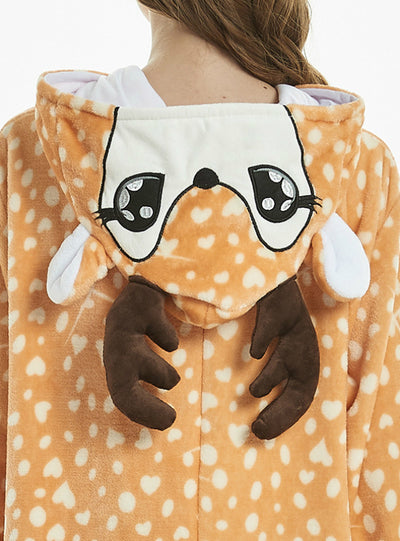 Cute Sika Deer Jumpsuit Cartoon Casual Home Clothes