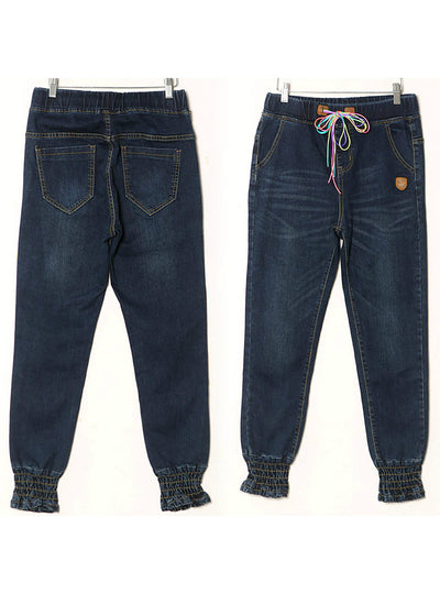 Boyfriend Loose Joggers Harem Jeans Elastic Bottoms 