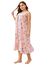 Rayon Printed Large Size Women's Nightgown