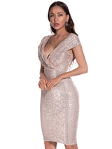 Sexy V-neck Sequined Dress