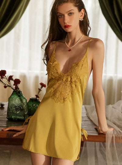 Perspective Lace Hollow Sexy Sling Nightdress