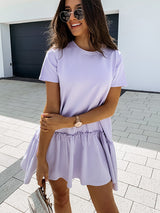 Loose Casual Short Sleeve Mini Dress