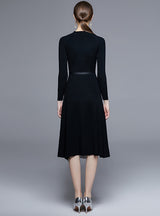 Long Stitching Gradient Knitted Sweater Dress