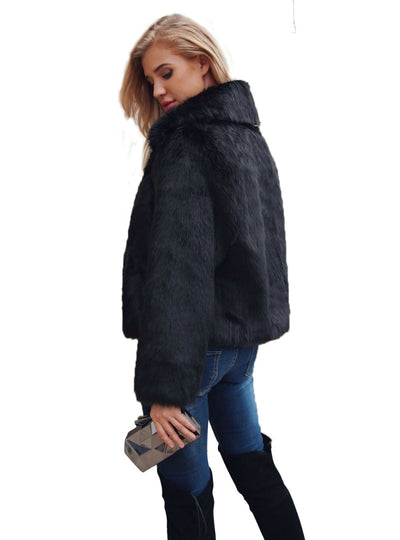 The Lapel Coat Women's New Faux Fur Short 