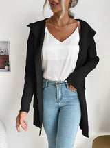 Pit Knitted Hoodie Casual Sweater Coat