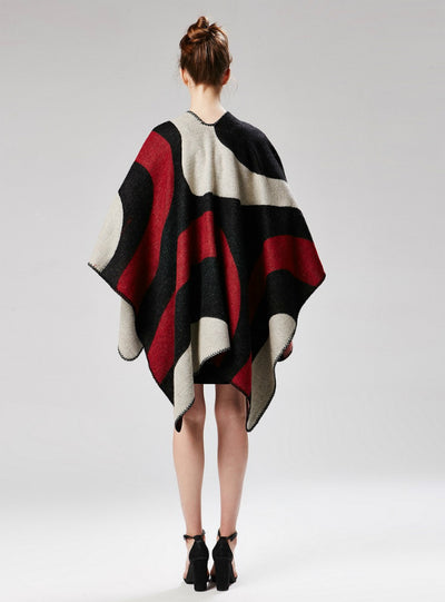 Geometric Colour Matching Beach Shawl