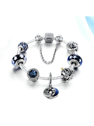 925 Sterling Silver Legend Glittering Glass Beads 