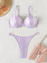 Gather Sequins Swimsuit Bikini