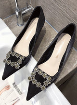 Pointed Stiletto Heels Beads Shoes