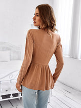 V-neck Simple Loose T-shirt Top