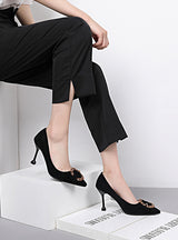 Pointed-toe Rhinestone Shallow Women's Shoes