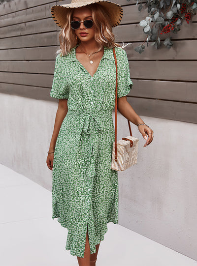 Spring Sexy Big Skirt Printed Dress