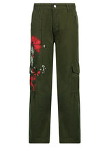 Retro Printed Loose Straight Trousers Pant