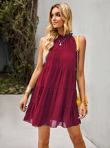 Sleeveless Casual Halter Vest Dress