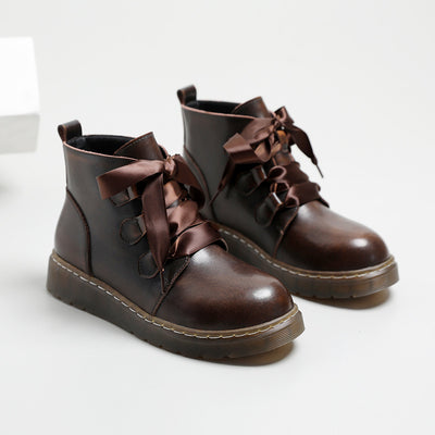Women Leather Shoes British Style Boots