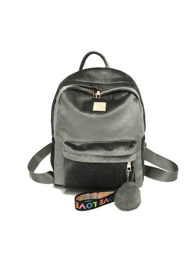 Best Velvet Ribbon Backpack Female Girl Travel Bag
