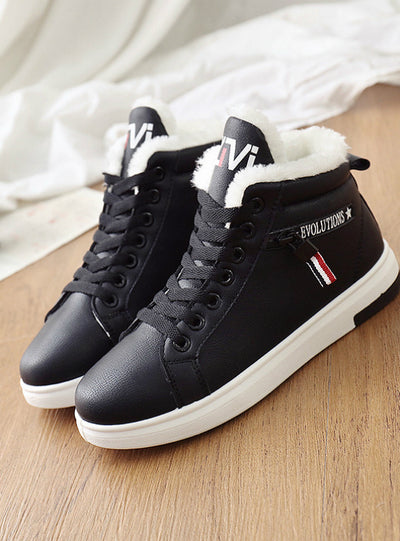 Winter Boots Women Ankle Boots Warm PU Plush