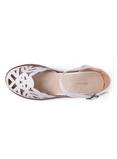 White Sandals Comfortable High Hoof Thick Heels Shoes