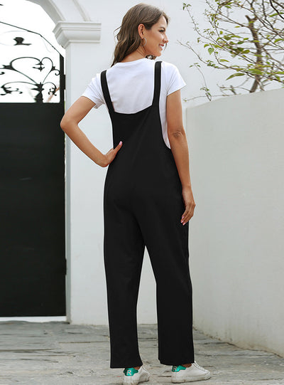 Retro Casual Long Bib Pants