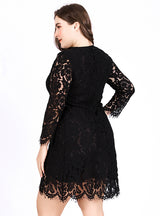 Scoop Neck Hollow Long Sleeve Sexy Dress