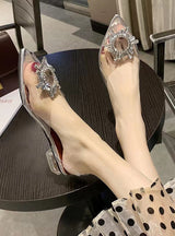 Pointed Transparent Crystal Shoes