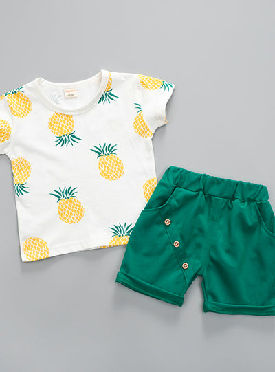 Printed Fruit Sports Suit For A Boy T-Shirt + Shorts 