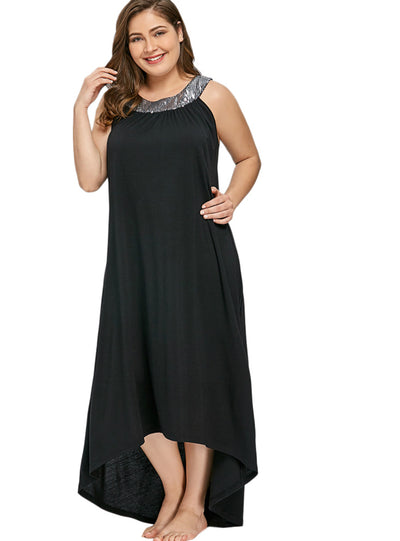 Women Summer Sexy Black O-Neck Elegant Party Dress 