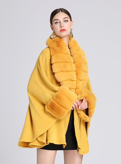 Autumn and winter Fur Collar Shawl Cape