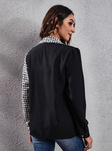 Long-sleeved Thousand-plaid Stitching Shirt