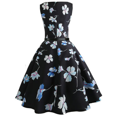 Retro Sleeveless Print Dress