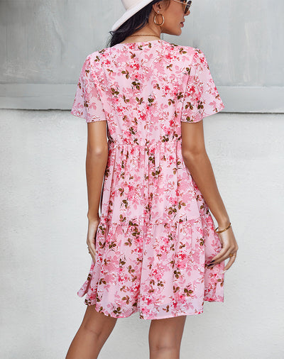 Women Printed Summer Mini Dress