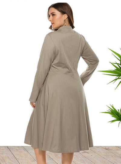 Round Neck Knit Big Swing Dress