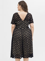 Plus Size Sheath Short Sleeve Lace Dress