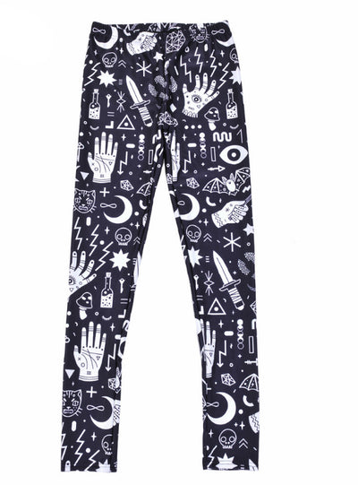 Print Fitness Leggings Punk Trousers Leggings Drop 