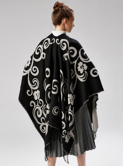 Tai Chi Flower Fork Thickened Cashmere Cloak