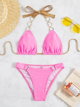 Sexy Tether Backless Love Jewelry Bikini