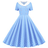 Short Sleeve Polka Dot Printed Casual Dress