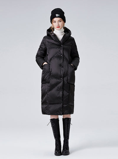 Hooded Slim White Duck Down Warm Coat