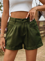 Elastic Waist Denim Shorts