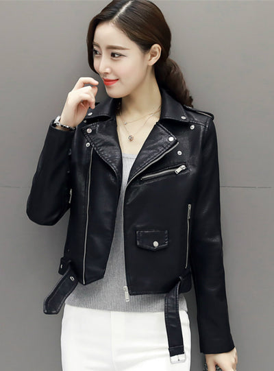 Soft Leather Jacket Zipper Motorcycle PU Leather Jacket