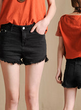 Black Denim Shorts Female Large Size Loose Jeans