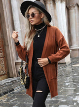 Casual Solid Color Long Sleeve Cardigan Sweater