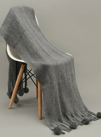 Cashmere Scarf Female Tassel Wool Ball Warm Shawl