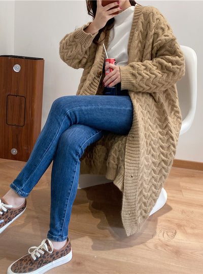 Long Sweater Knitted Coat Loose Cardigan