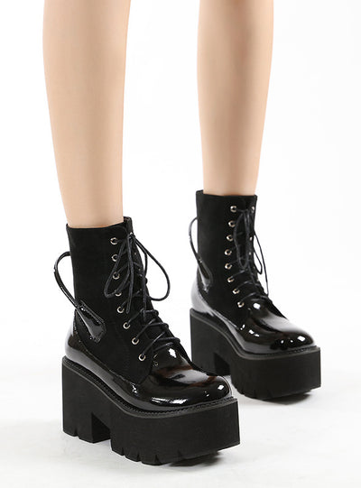Women's Front lace-up Splicing Sexy Boots