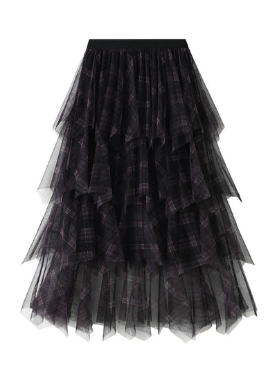 Women Irregular Gauze Cake Skirt