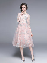 Mesh Embroidered Beach Butterfly Dress