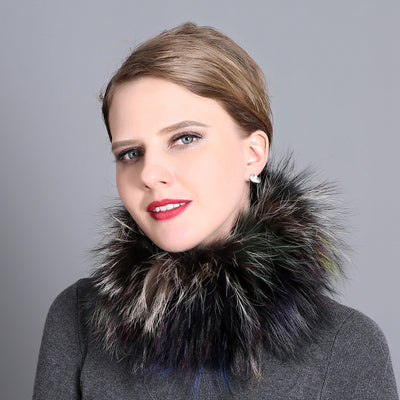 Women Fox Fur Scarf Female Winter