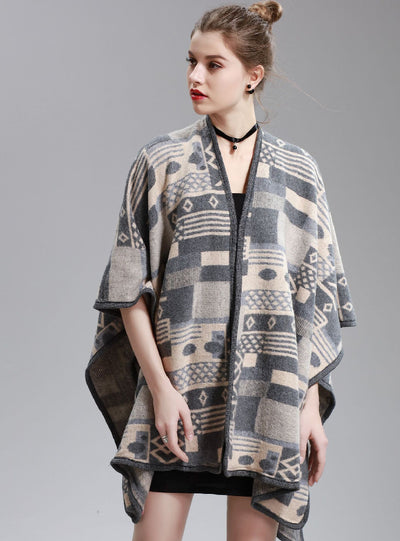 Women's Split Napped Jacquard Shawl