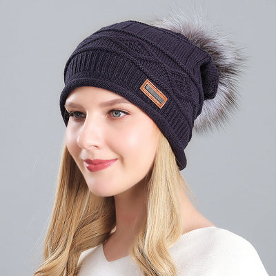 Knitted Hats Ladies Wool Hats Thickened